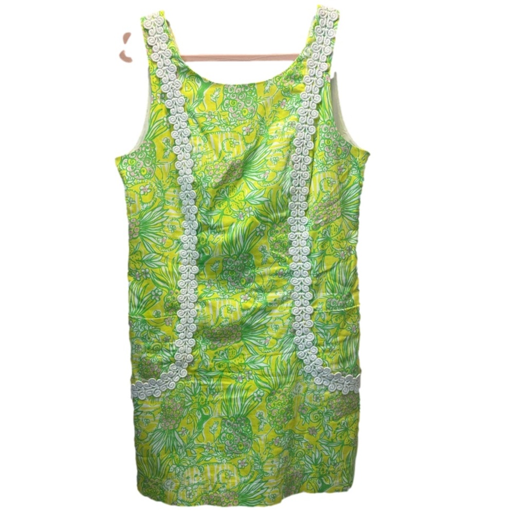 Lilly Pulitzer Shift Dress Sweet Tarty Crazy Cat House Pineapple Print Size 12 - Picture 1 of 3